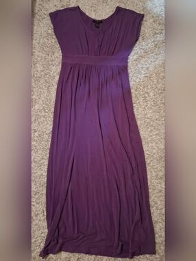 Robbie Bee Purple Maxi Dress with V-Neck and Empire Waist